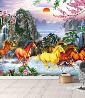 Tranh Dán tường 3D Mã Đáo Thành Công