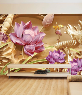 Tranh Dán tường 3D Hoa Sen